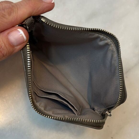 Coach Saffiano Leather Metallic Silver Star-Pattern Wristlet - Picture 12 of 16